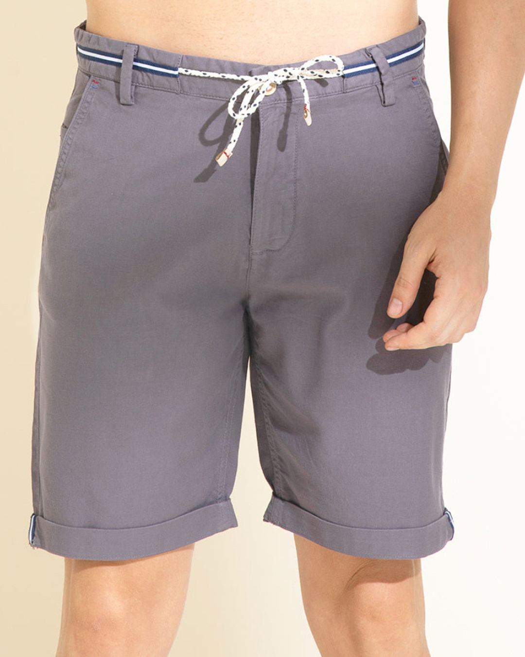 Shop Men's Grey Chino Shorts-Back