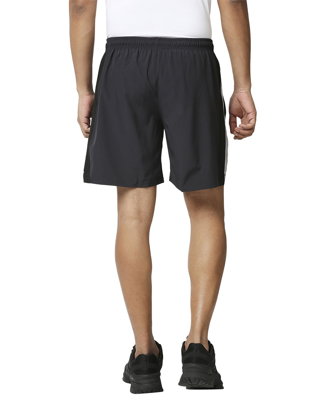 Shop Men's Grey Color Block Casual Shorts-Back