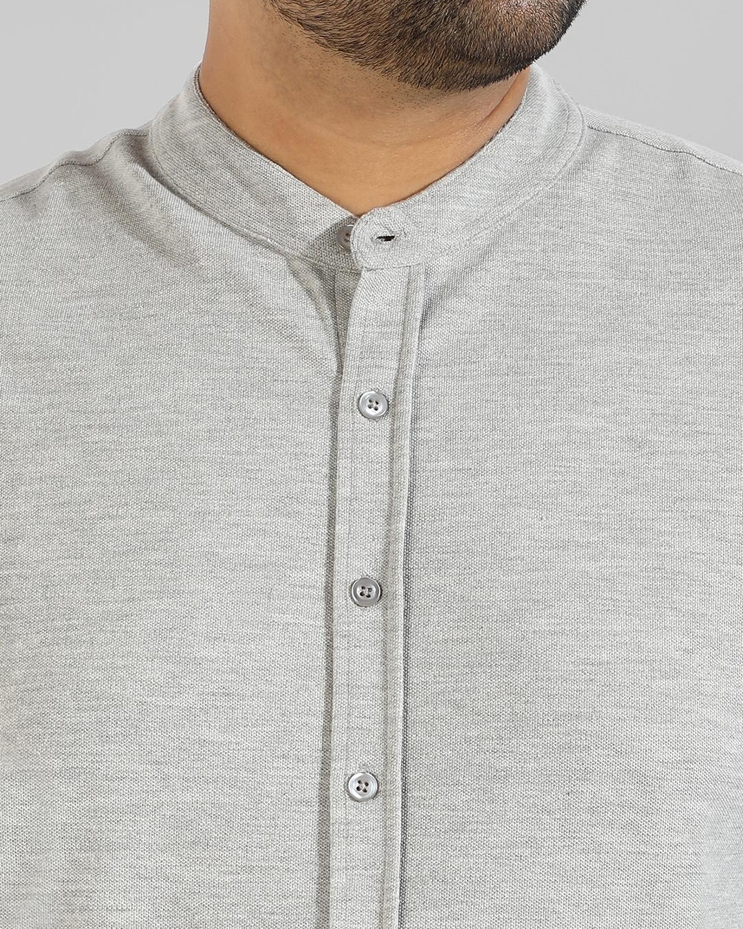 Shop Men's Grey Color Block Plus Size Shirt-Back