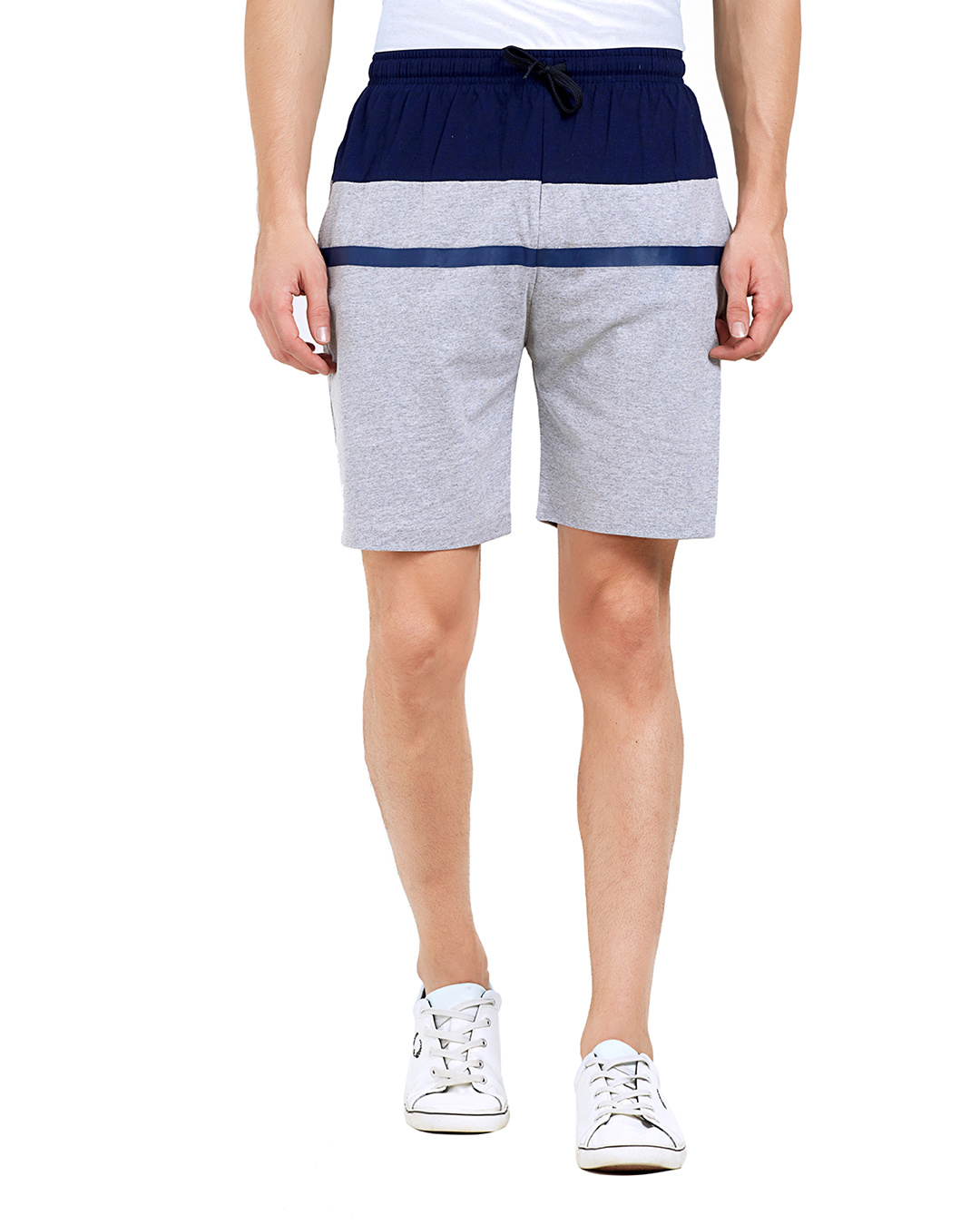 Buy Men's Grey Color Block Shorts Online at Bewakoof