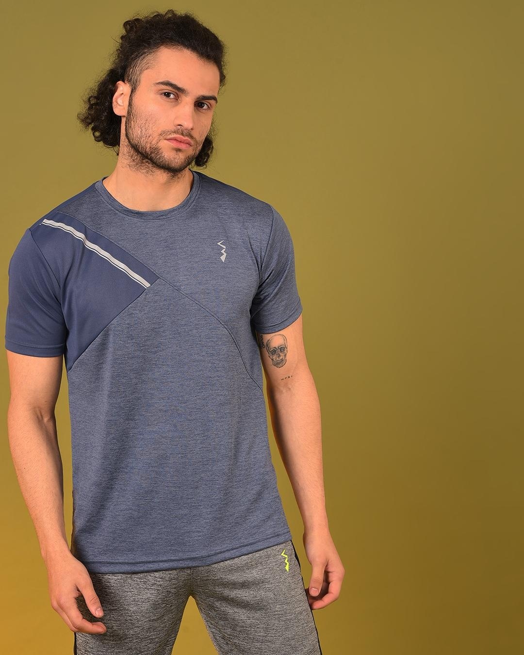 Buy Men's Grey Color Block T-shirt for Men Grey Online at Bewakoof