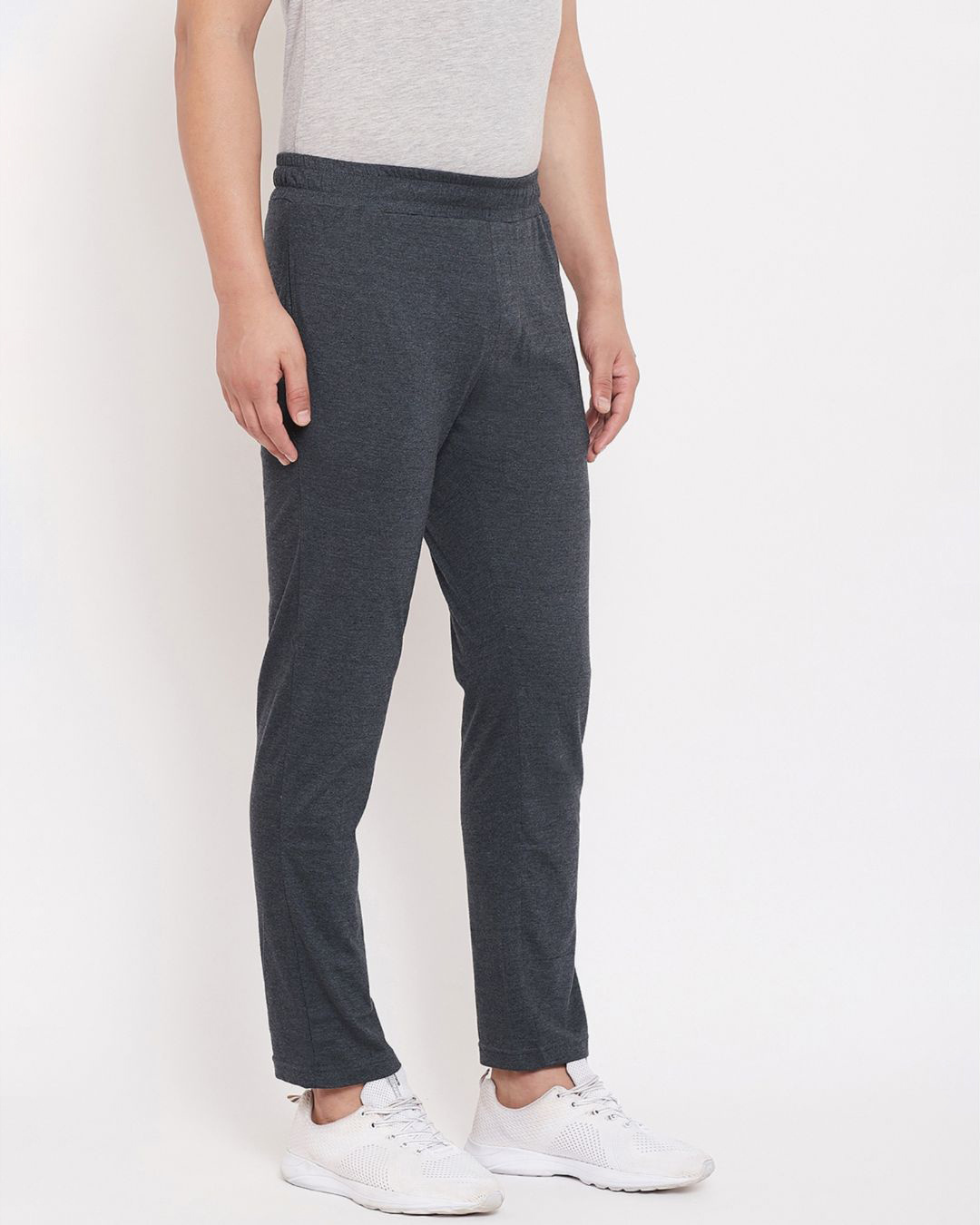 Shop Men's Grey Cotton Track Pants-Back