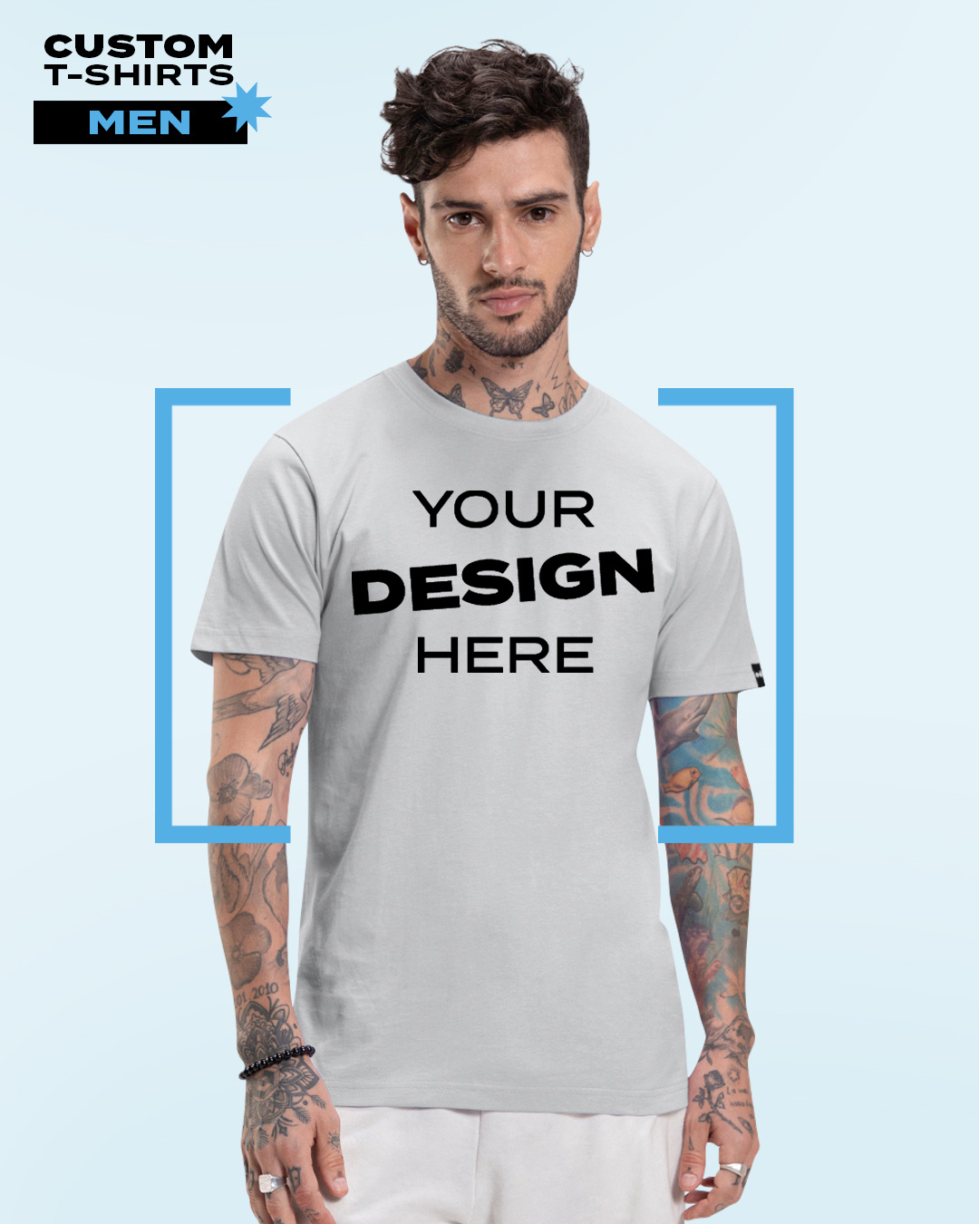 Buy Men's Grey Customizable T-shirt Online at Bewakoof