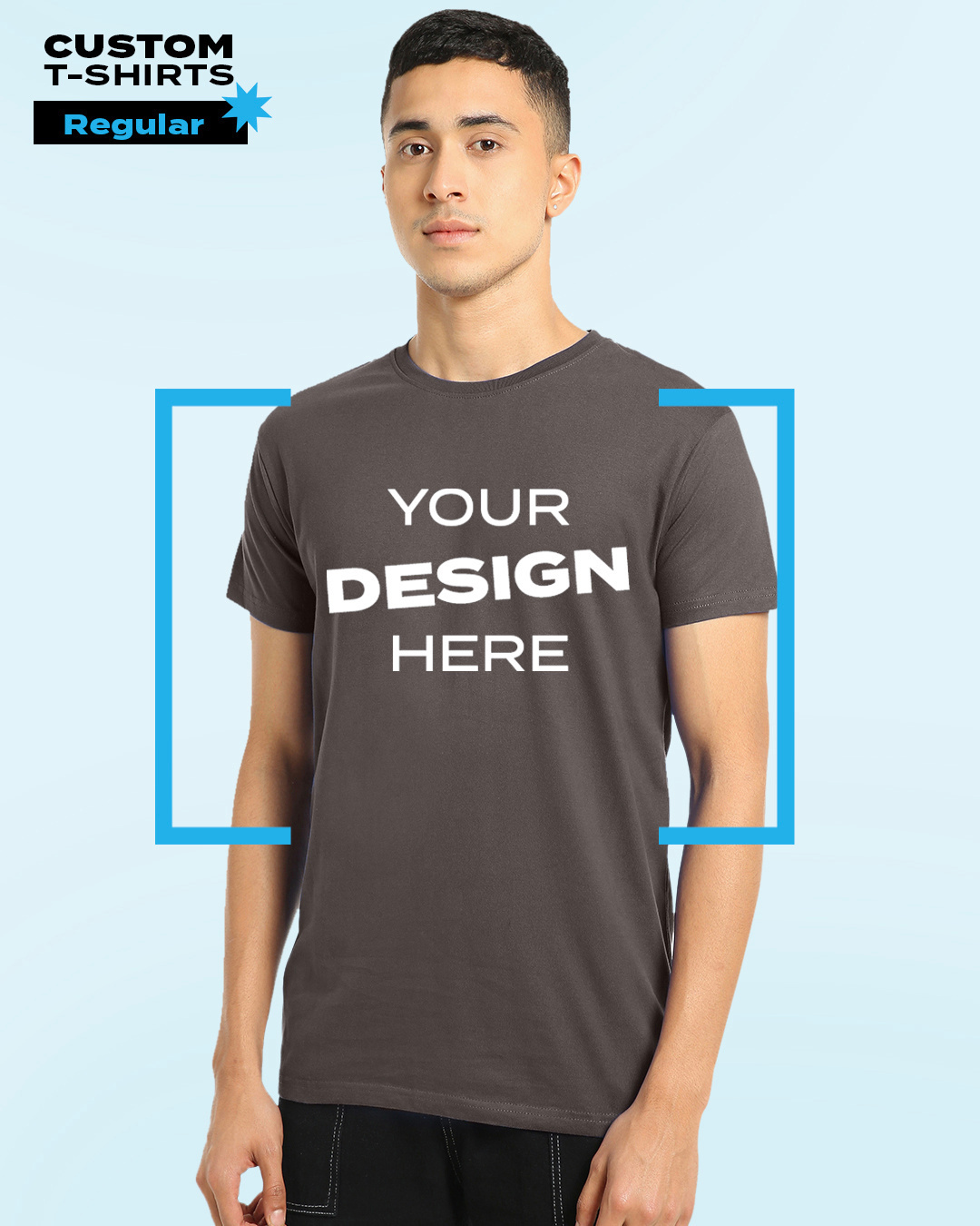 Buy Men's Grey Customizable T-shirt Online at Bewakoof