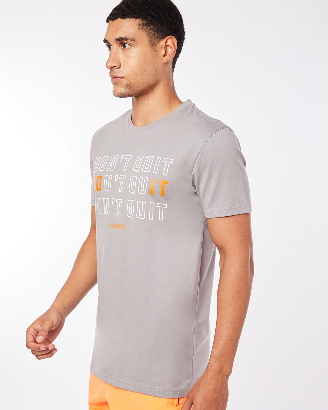 Shop Men's Grey Don't Quit Typography T-shirt-Back