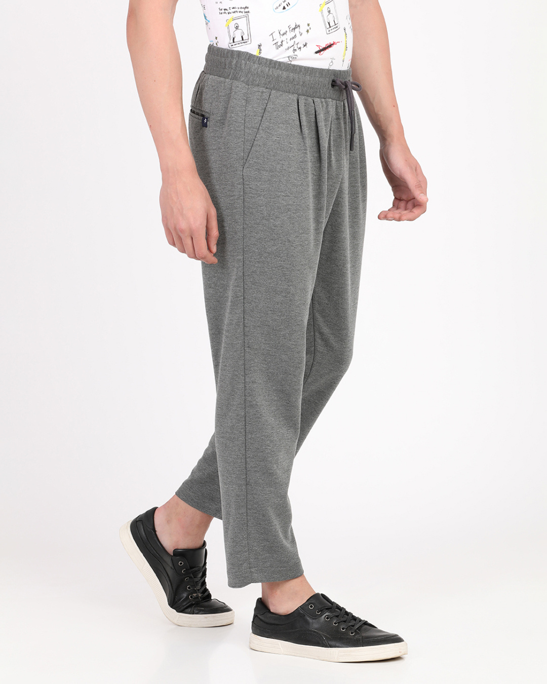 Buy Men's Grey Drawstring Trackpant Online at Bewakoof