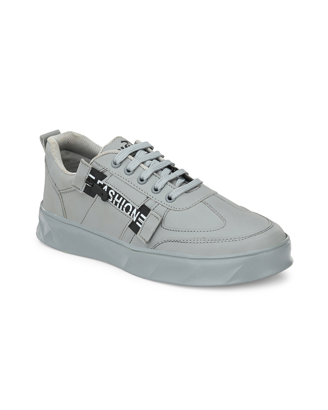Shop Men's Grey Fashion Typography Casual Shoes-Back