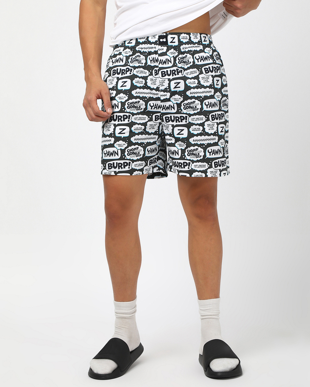 Shop Men's Grey Garfield All Over Printed Boxers-Back