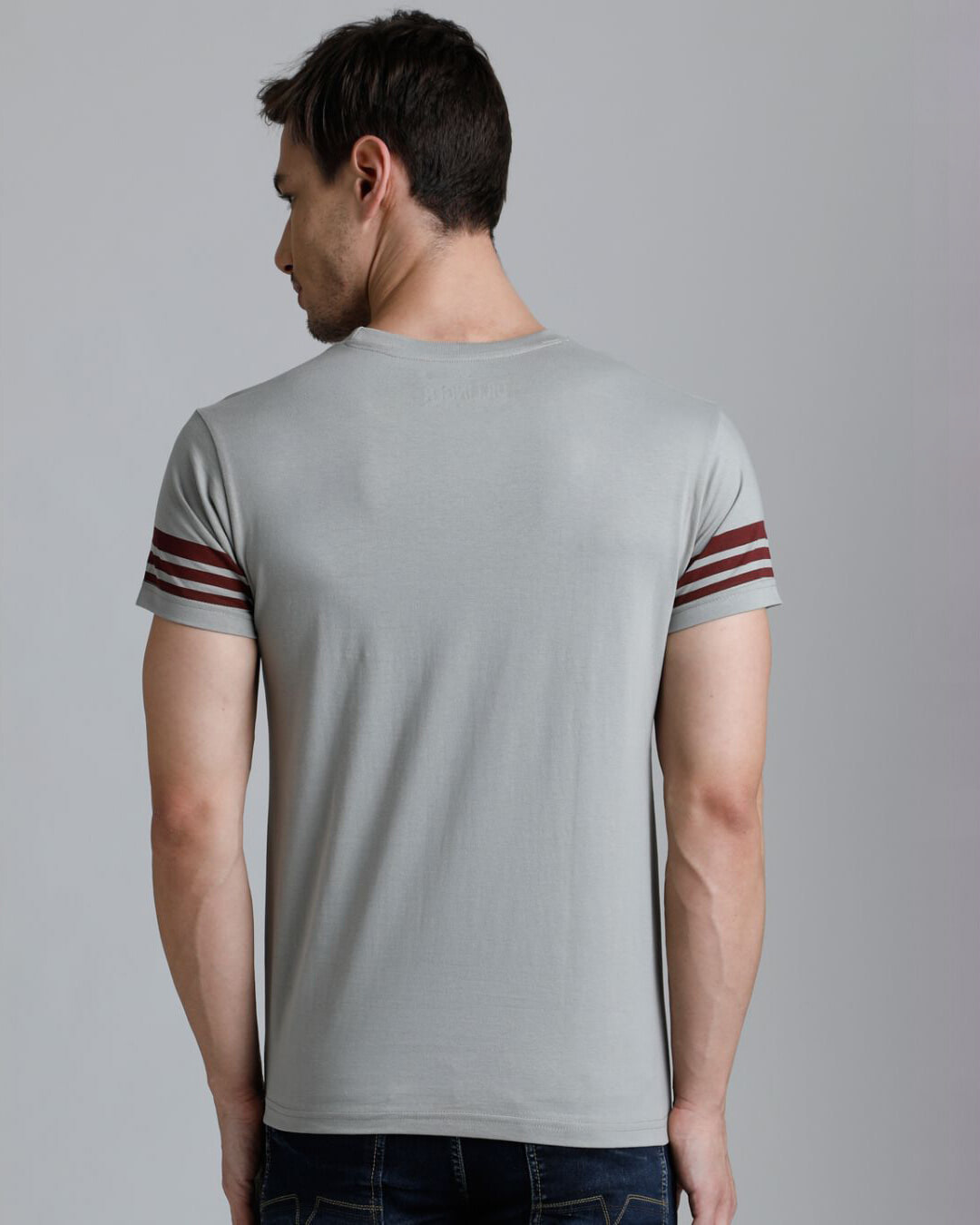 Shop Men's Grey Graphic Print T-shirt-Back