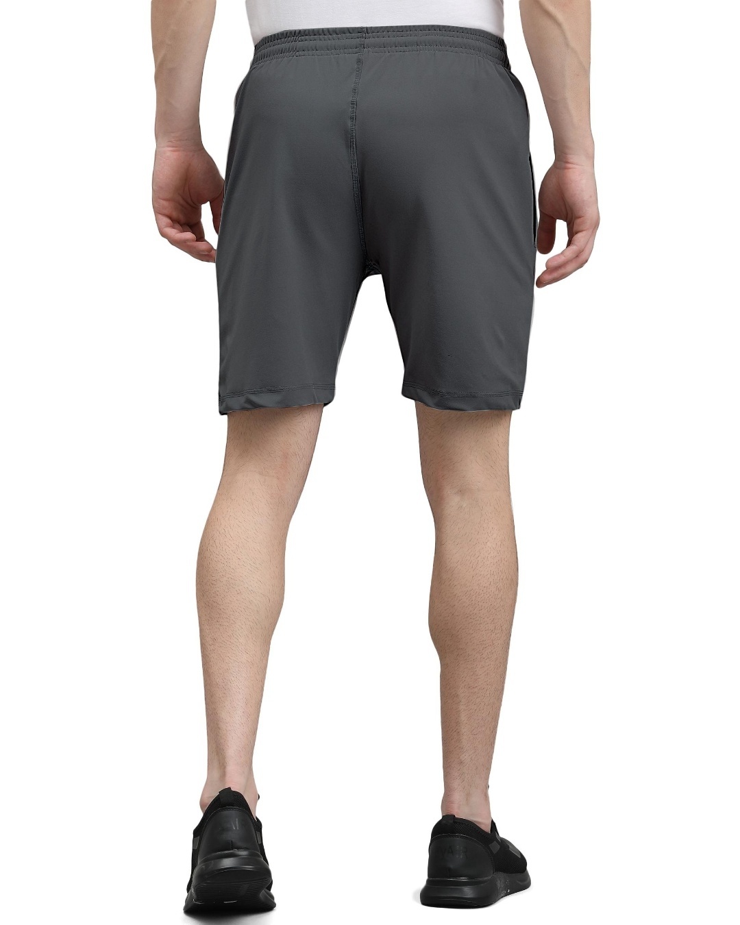 Shop Men's Grey Graphic Printed Shorts-Back