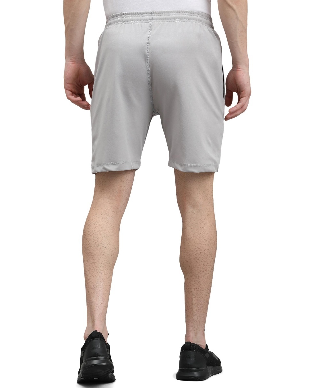 Shop Men's Grey Graphic Printed Shorts-Back