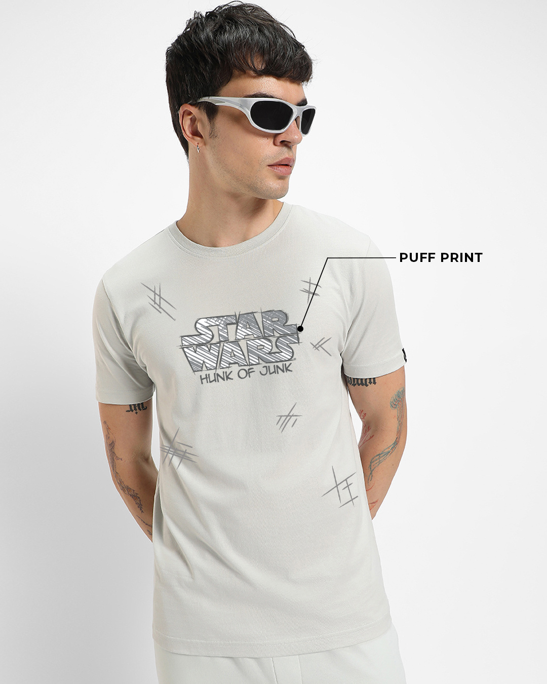 Shop Men's Grey Hunk Of Junk Graphic Printed T-shirt-Back