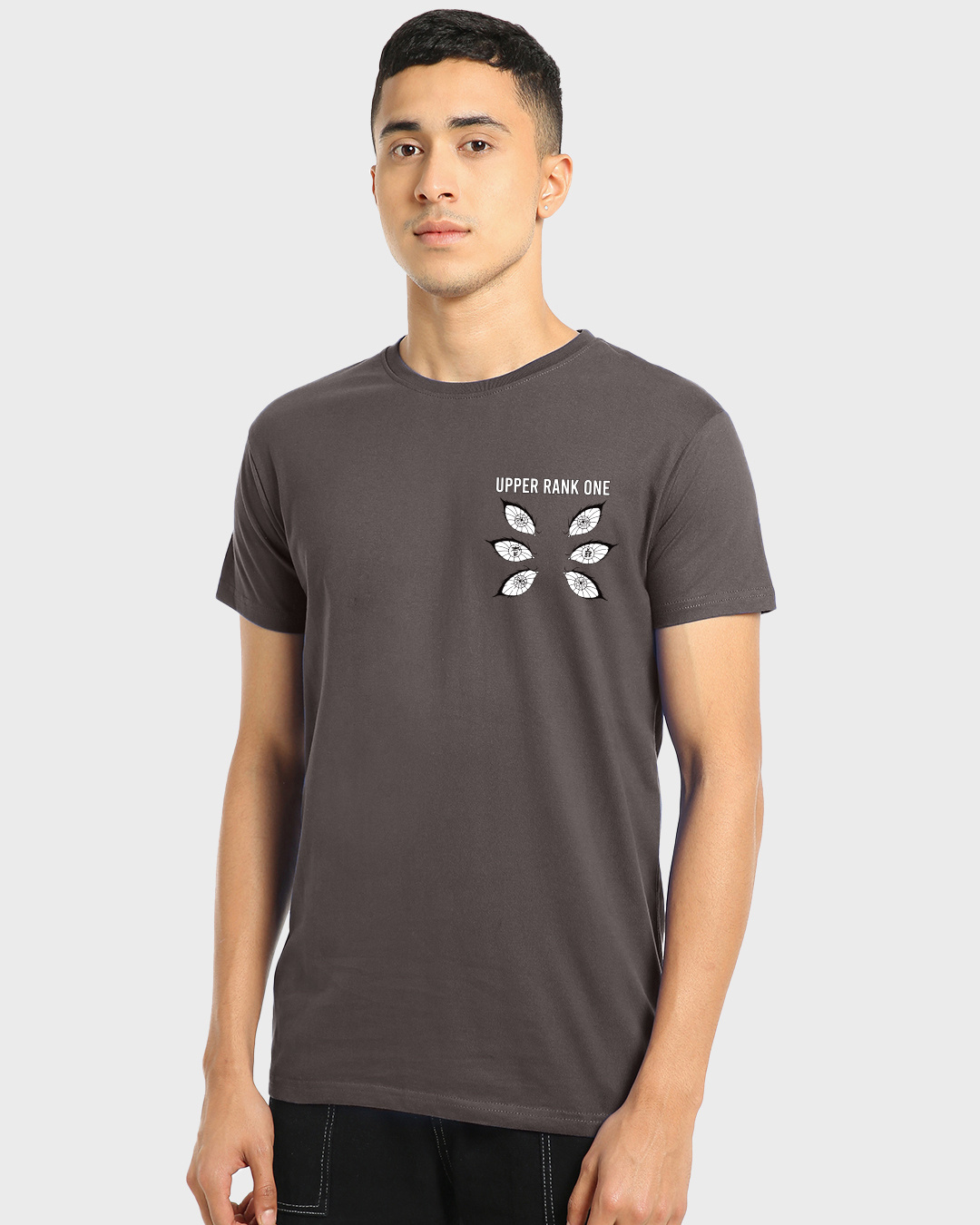 Shop Men's Grey Kokushibo Graphic Printed T-shirt-Back