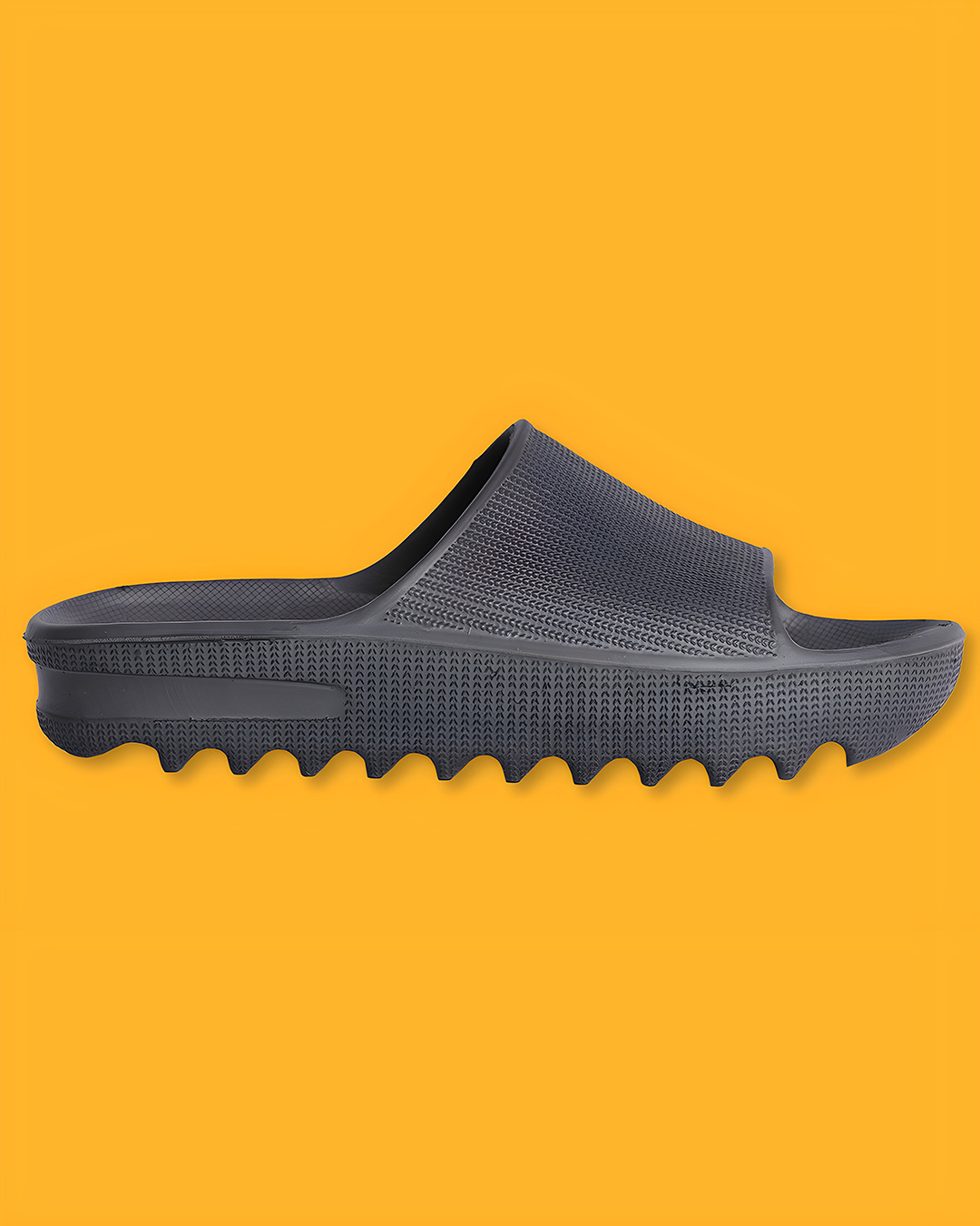 Shop Men's Grey Lightweight Zig Zag Sliders-Back