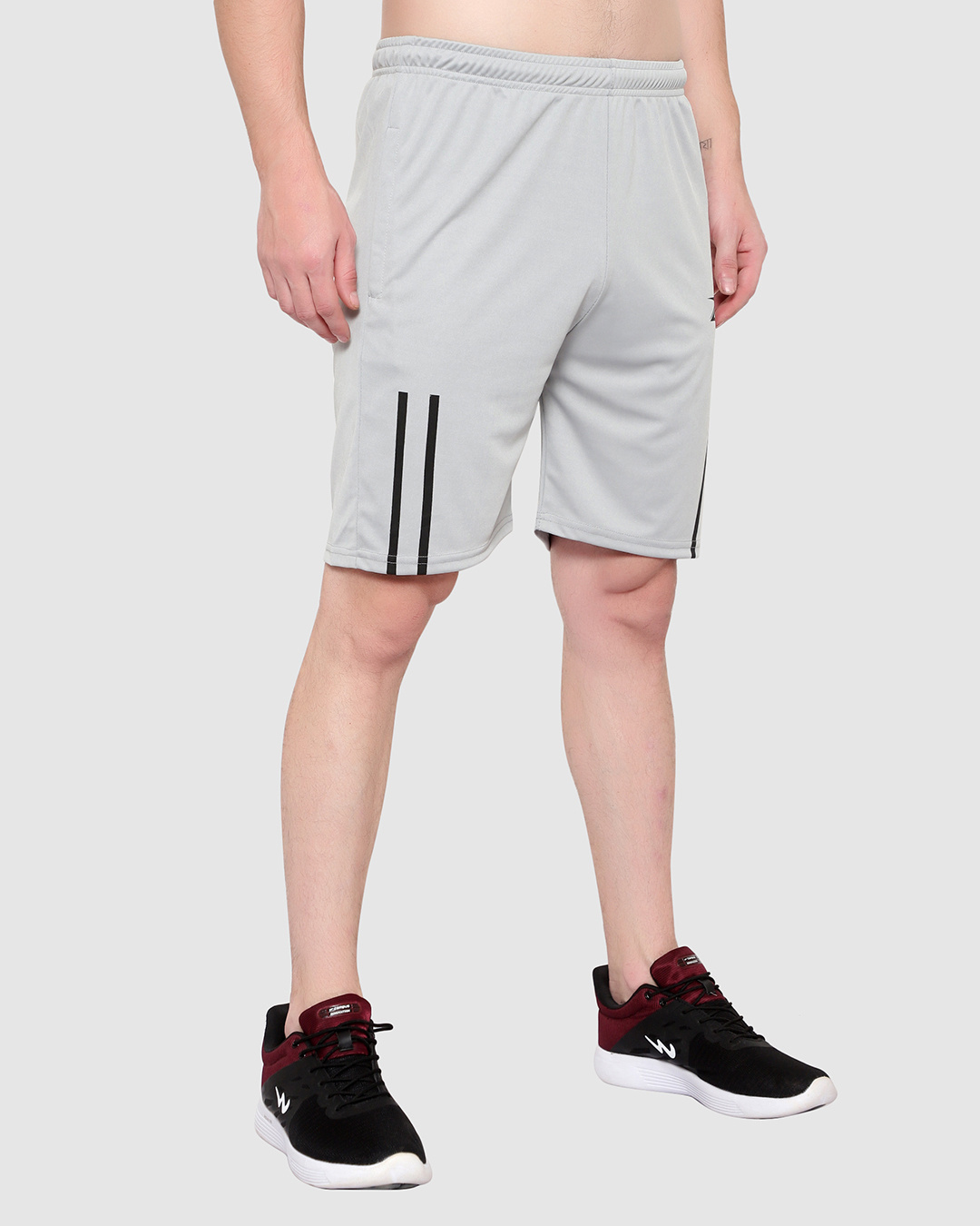 Shop Men's Grey Low-rise Shorts-Back