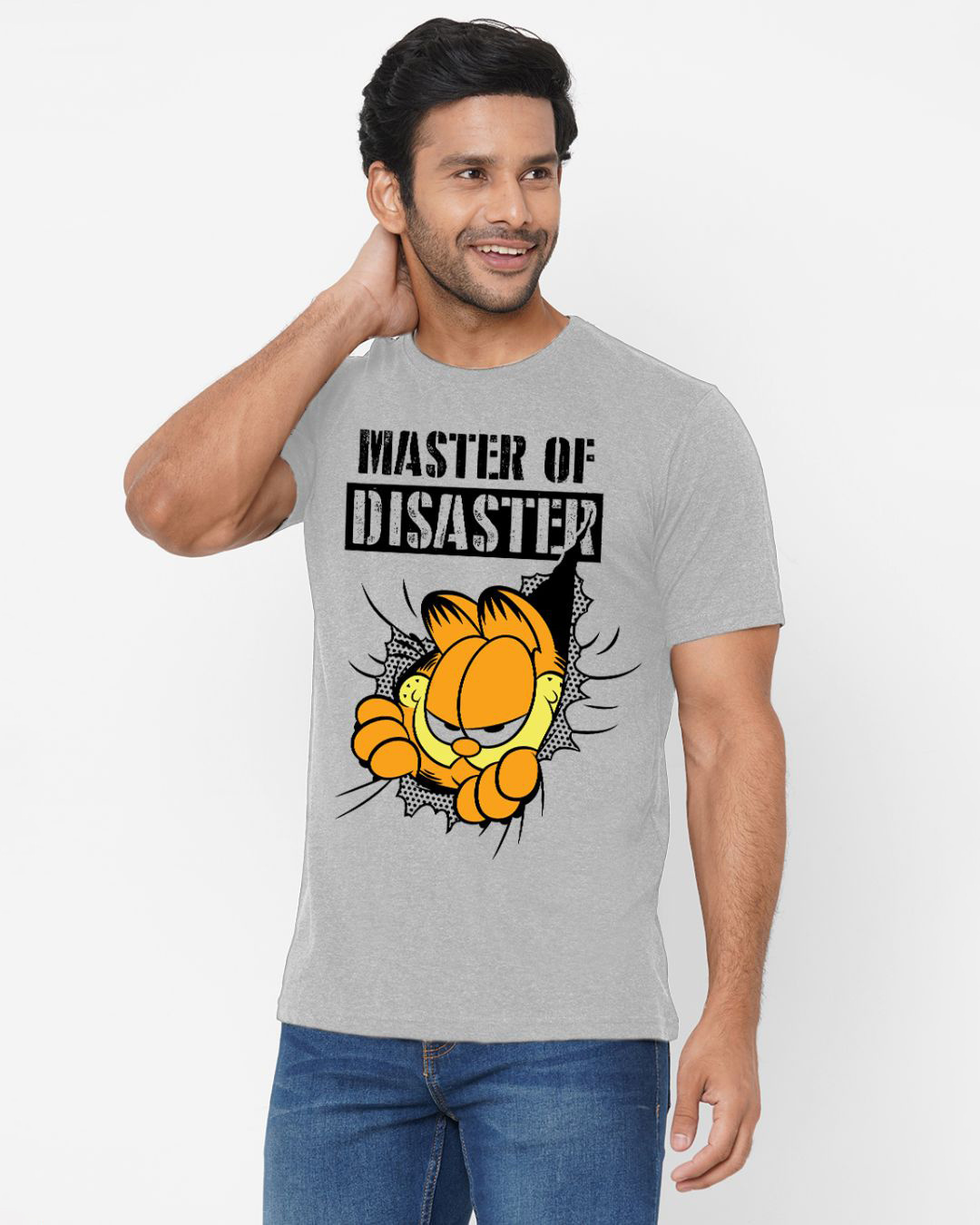 Shop Men's Grey Master of Disaster Graphic Printed T-shirt-Back