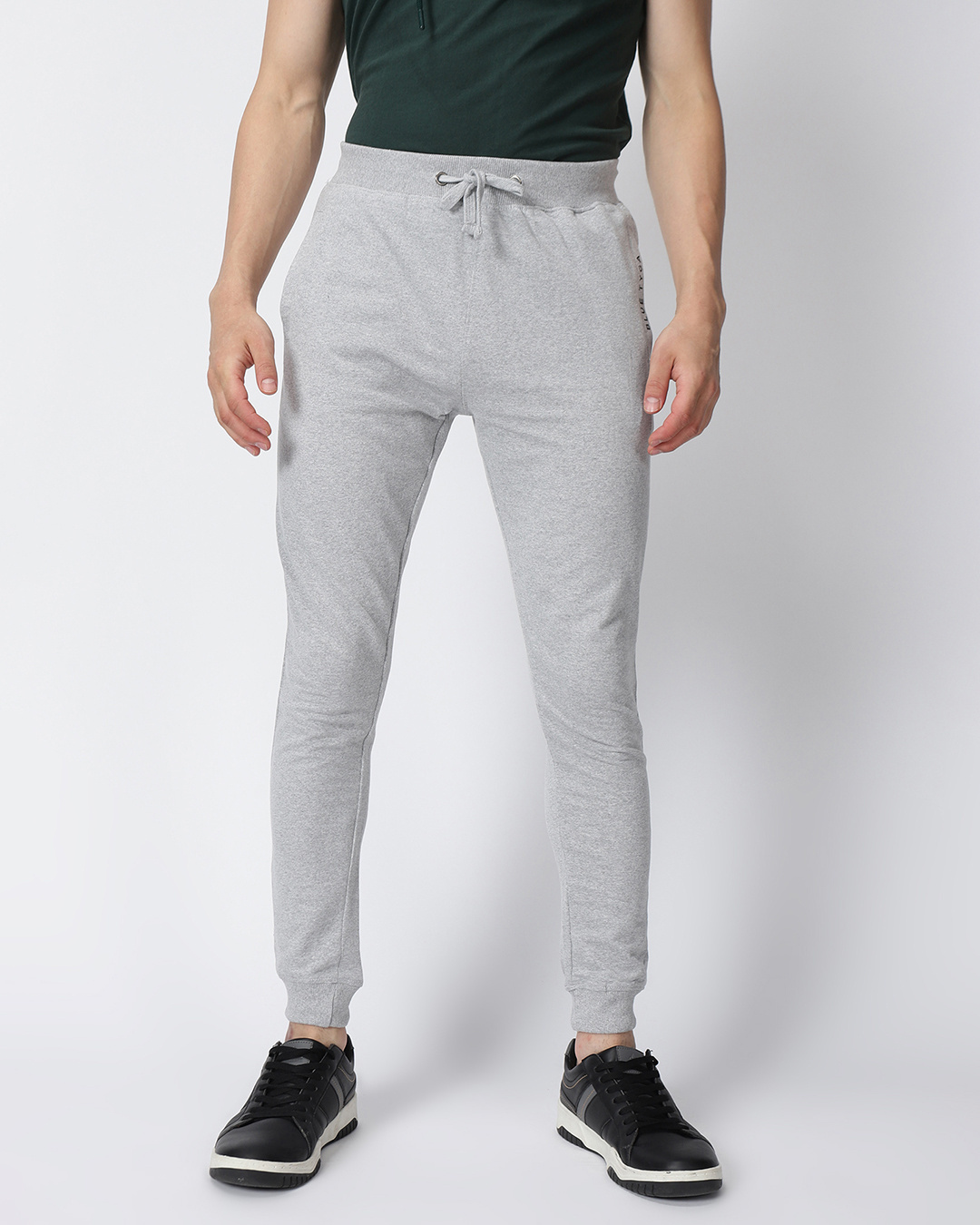 Buy Men's Grey Melange Slim Fit Trackpant Online at Bewakoof