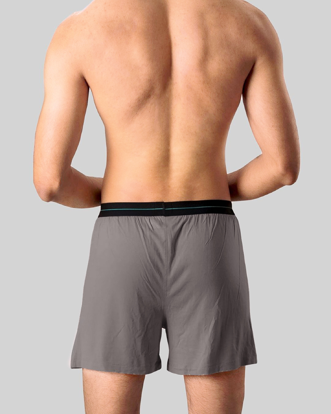 Shop Men's Grey Modal Boxers-Back