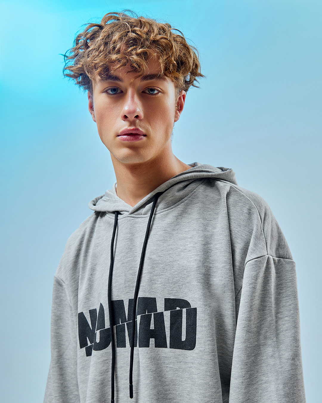 Buy Men's Grey No Mad Typography Super Loose Fit Hoodie Online at Bewakoof