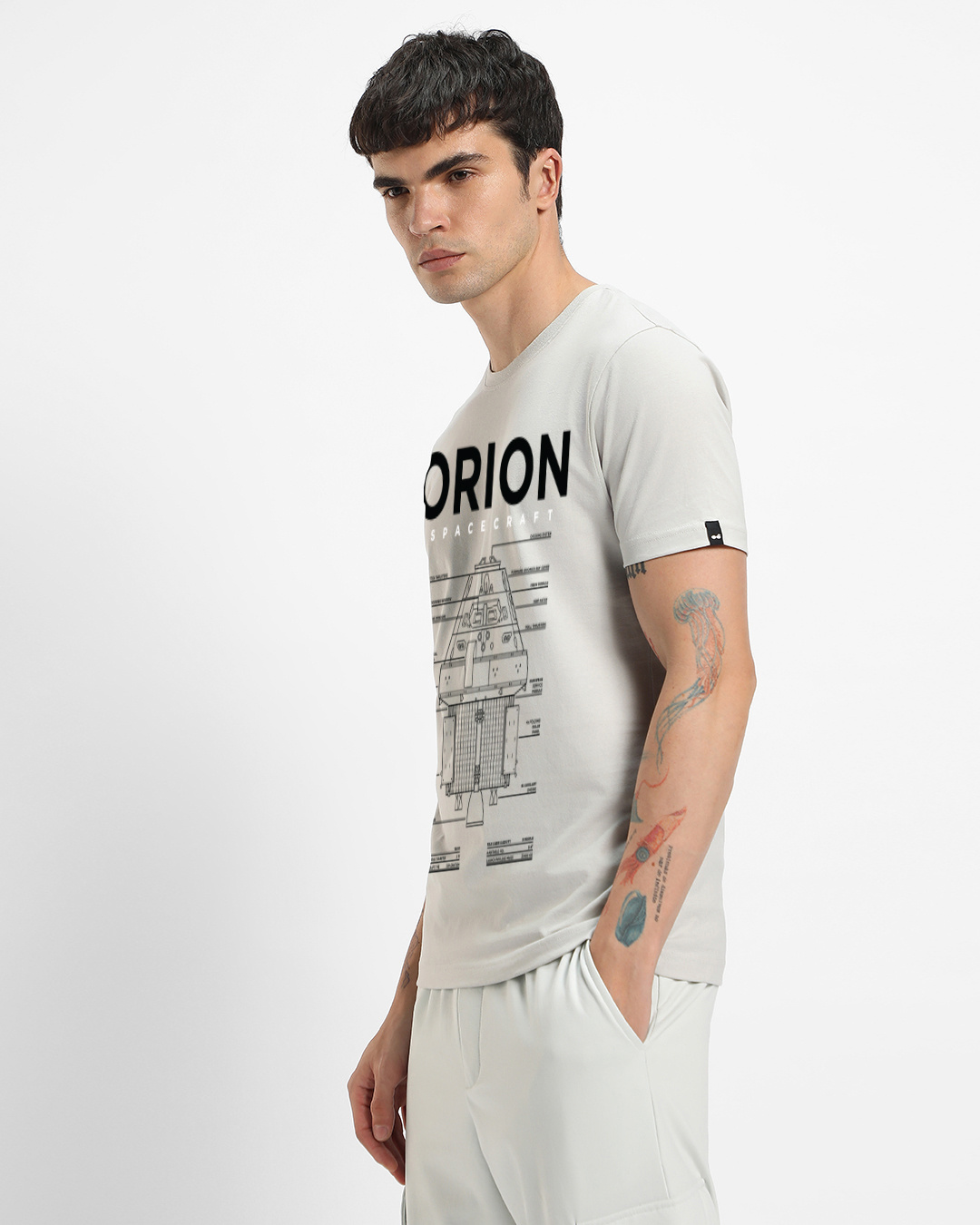 Shop Men's Grey Orion Graphic Printed T-shirt-Back