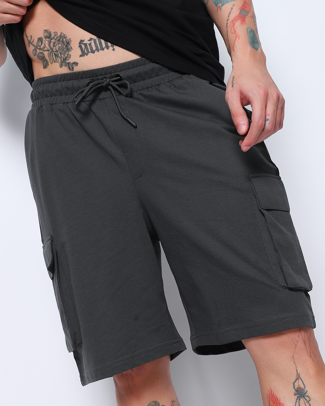 Buy Men's Grey Oversized Cargo Shorts Online at Bewakoof