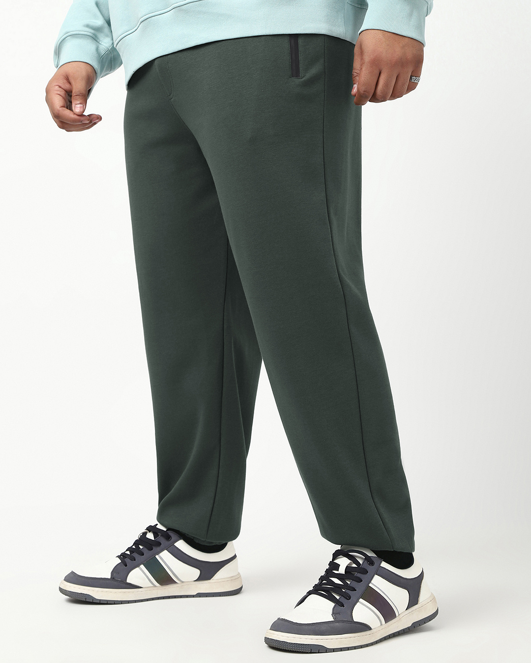 Shop Men's Grey Oversized Plus Size Joggers-Back