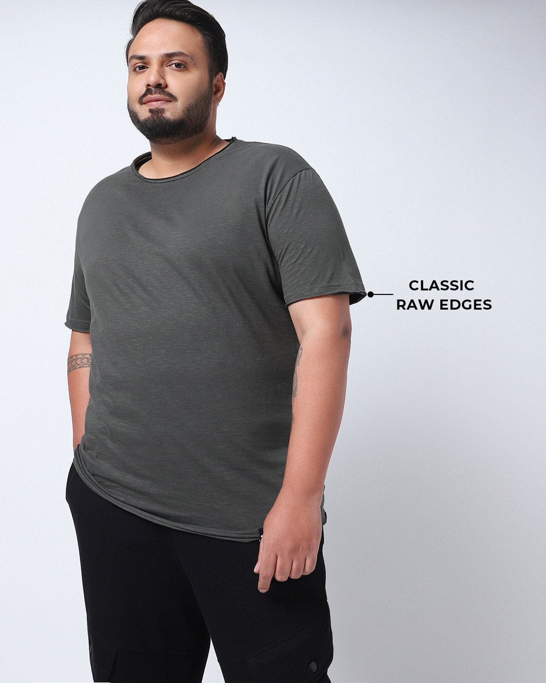 Buy Men's Grey Oversized Plus Size T-shirt Online at Bewakoof
