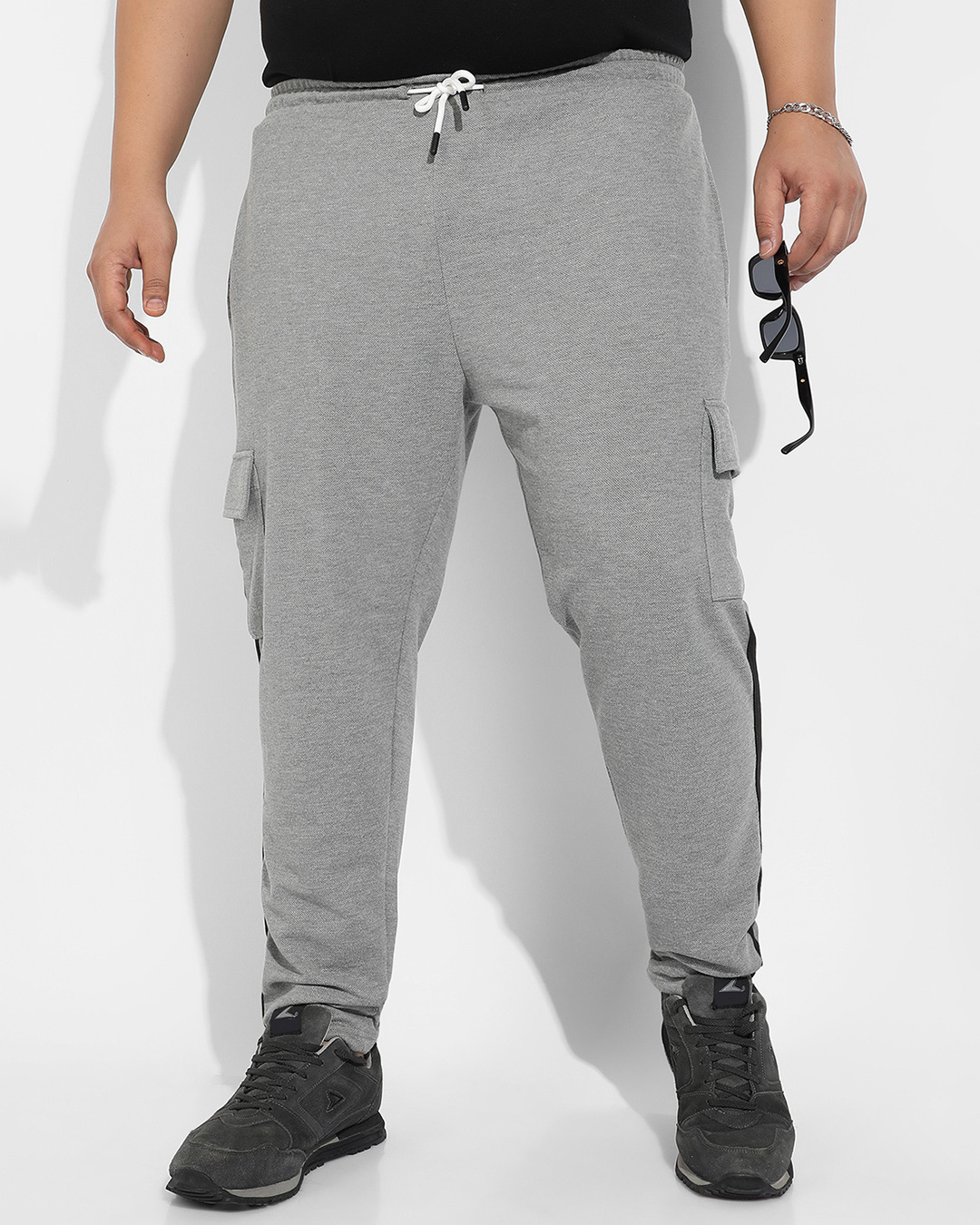 Buy Men's Grey Oversized Plus Size Track Pants Online at Bewakoof