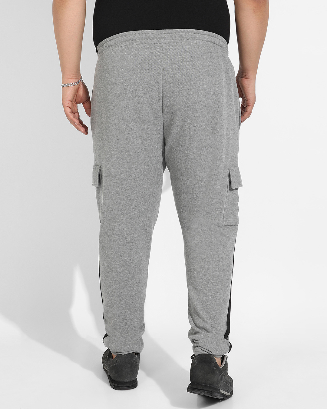 Buy Men's Grey Oversized Plus Size Track Pants Online at Bewakoof