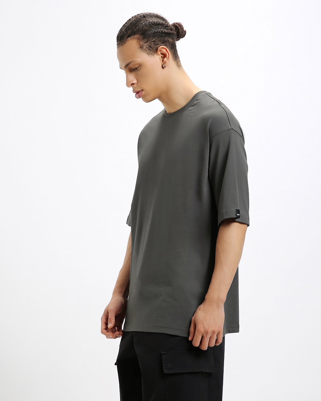 Shop Men's Grey Oversized T-shirt-Back