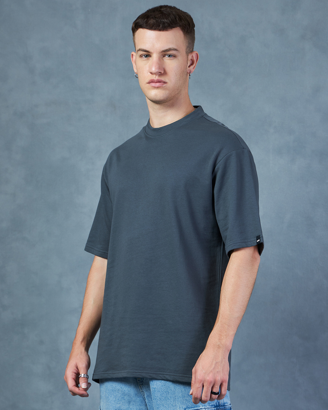 Shop Men's Grey Oversized T-shirt-Back