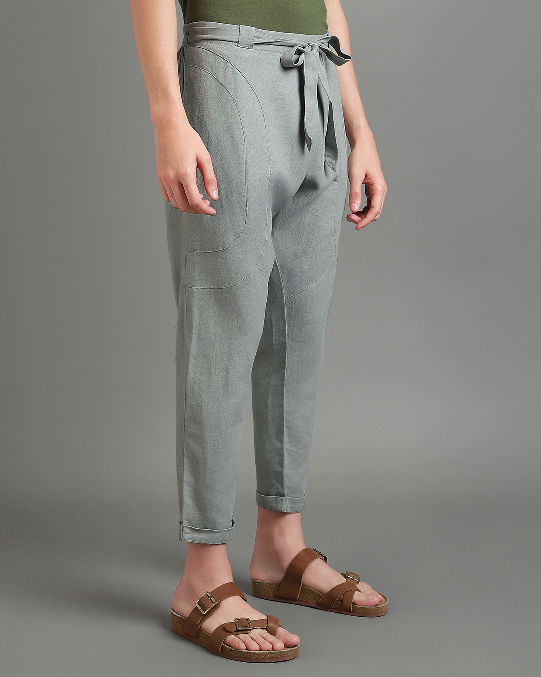Shop Men's Grey Plus Size Hippy Pants-Back