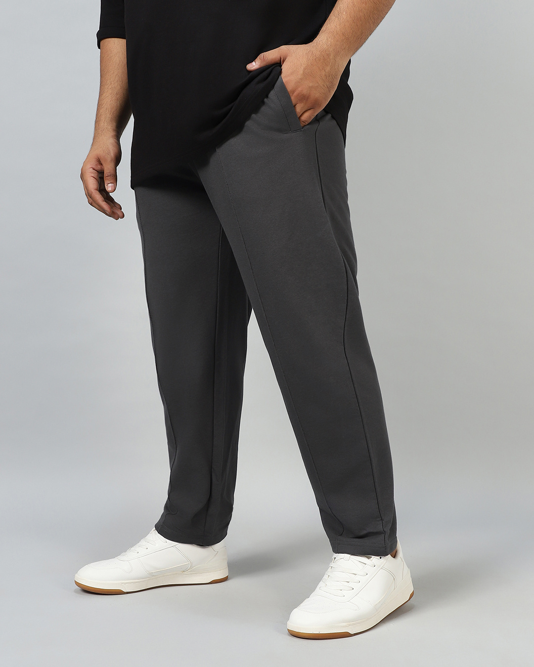 Buy Men's Grey Plus Size Track Pants Online at Bewakoof