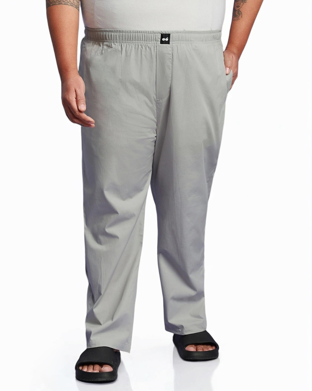 Shop Men's Grey Plus Size Pyjamas-Back