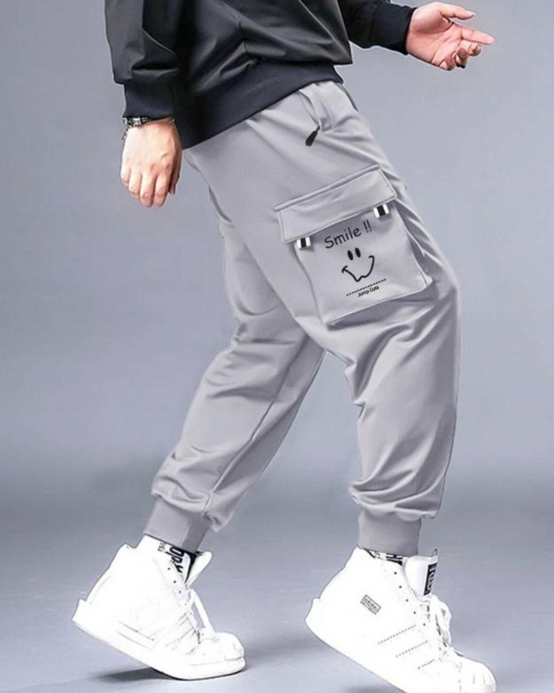 Buy Men's Grey Printed Relaxed Fit Joggers Online at Bewakoof