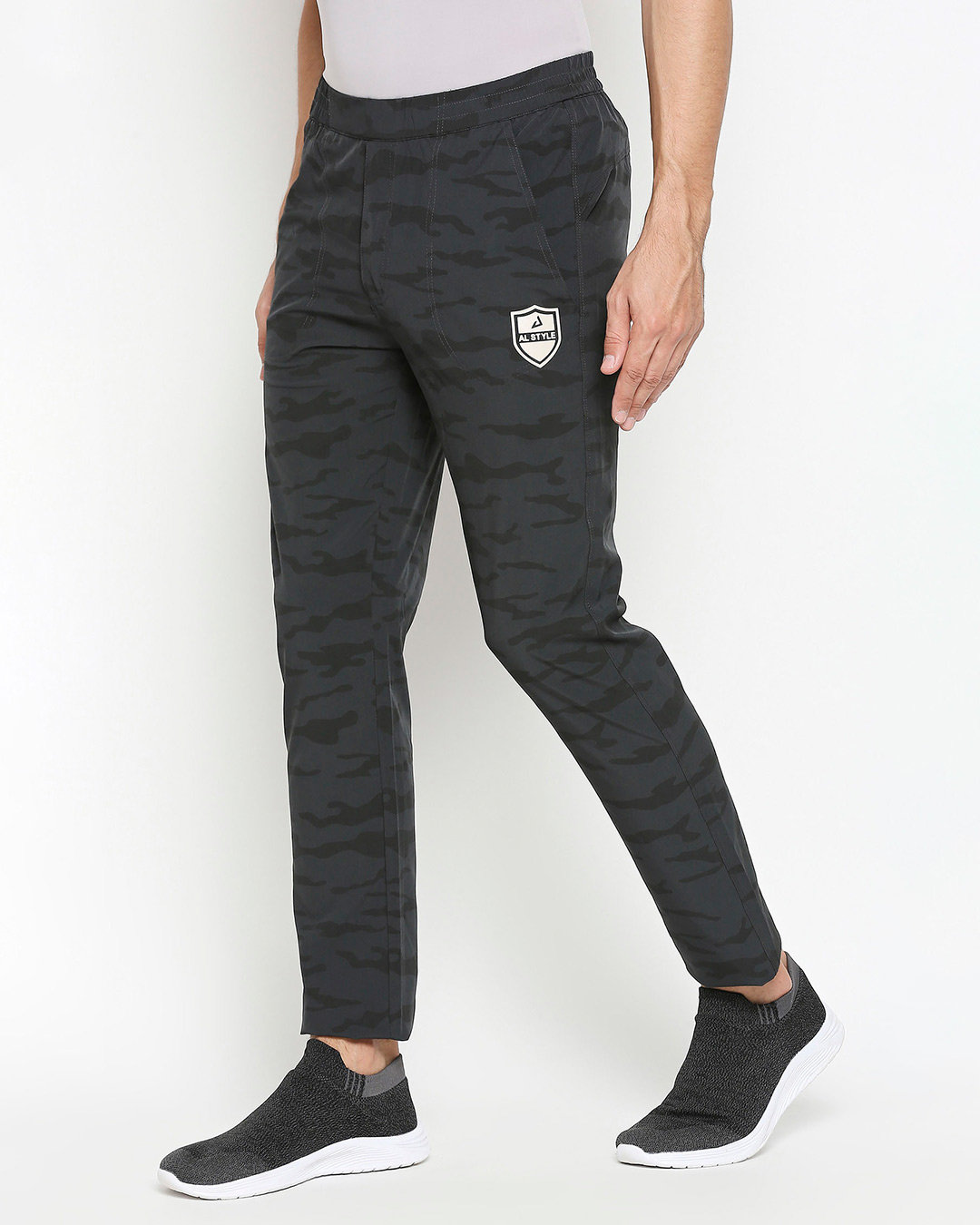 Shop Men's Grey Printed Track Pants-Back