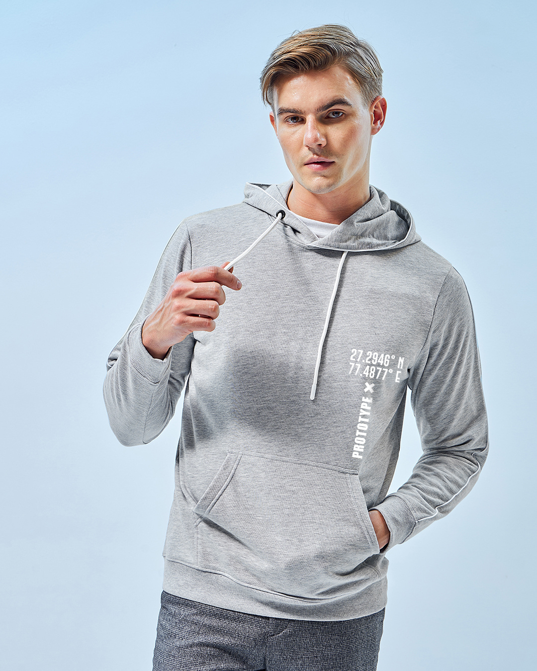 Shop Men's Grey Prototype Graphic Printed Hoodies-Back