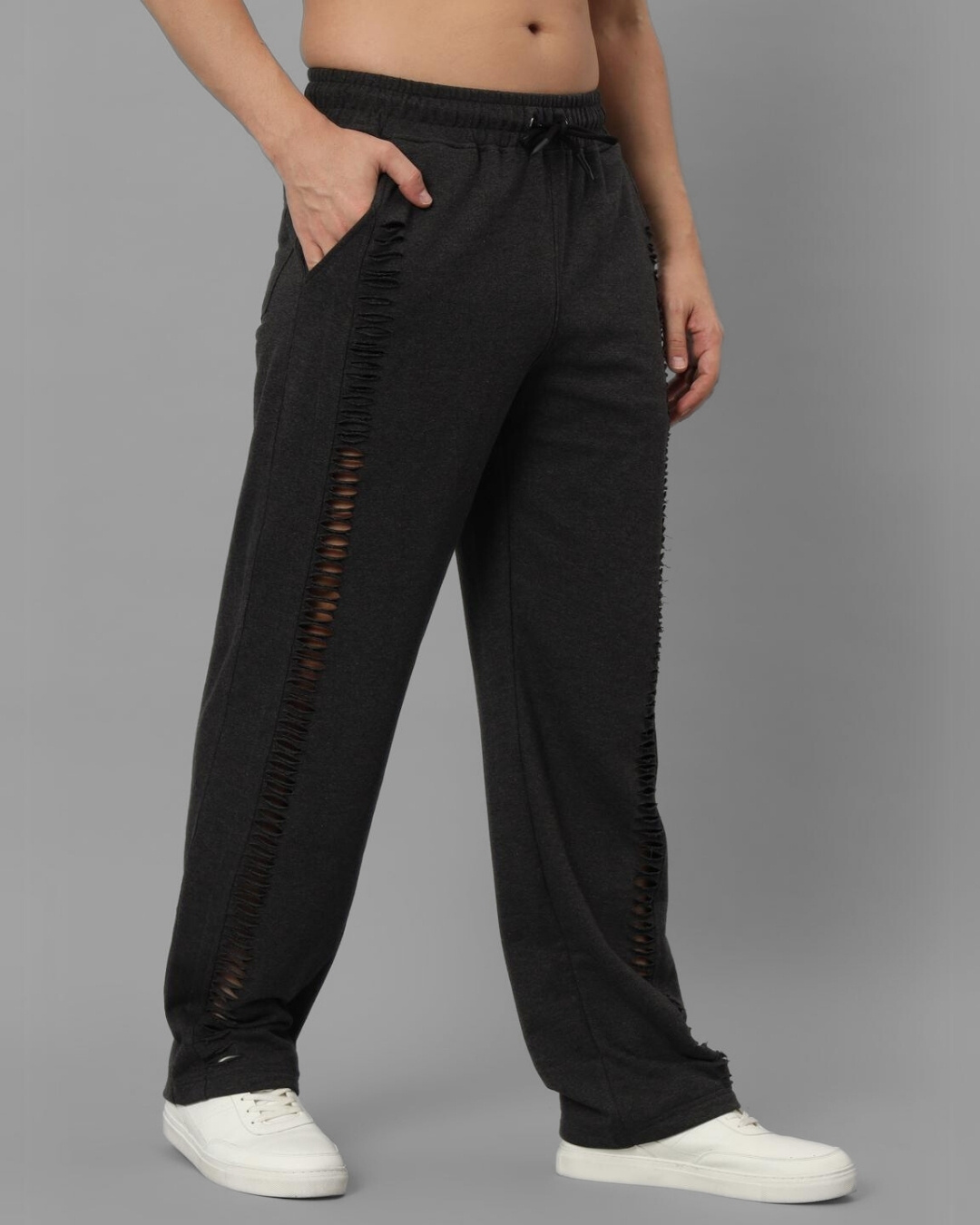 Grey Regular Fit Men's Track Pants by Being Human Clothing