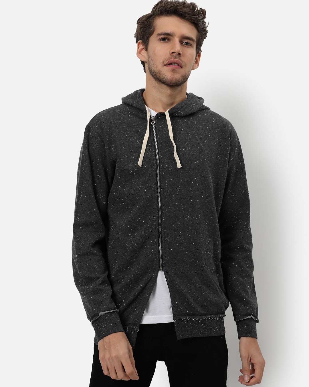 Buy Men's Grey Hooded Jacket Online at Bewakoof