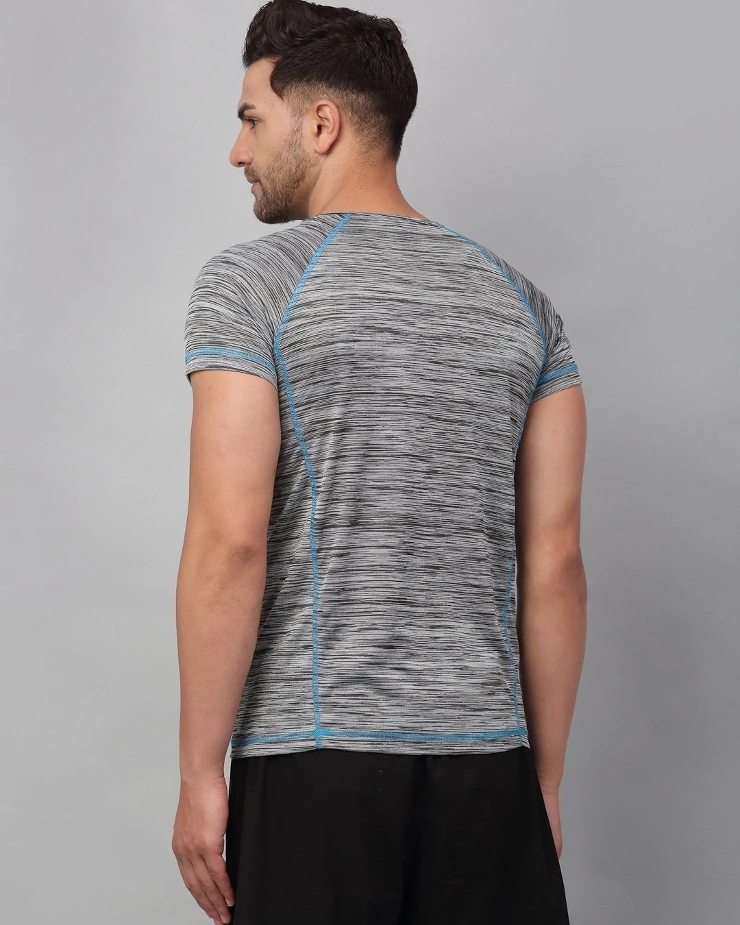 Shop Men's Grey Slim Fit T-shirt-Back