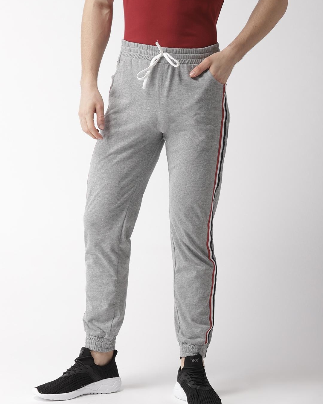 Buy Men's Grey Side Striped Joggers for Men Grey Online at Bewakoof