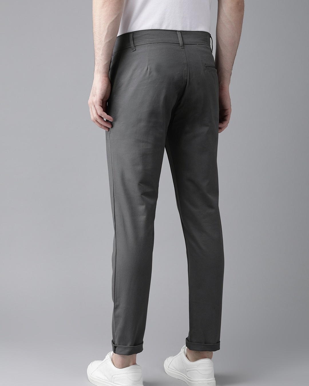 Shop Men's Grey Slim Fit Chinos-Back