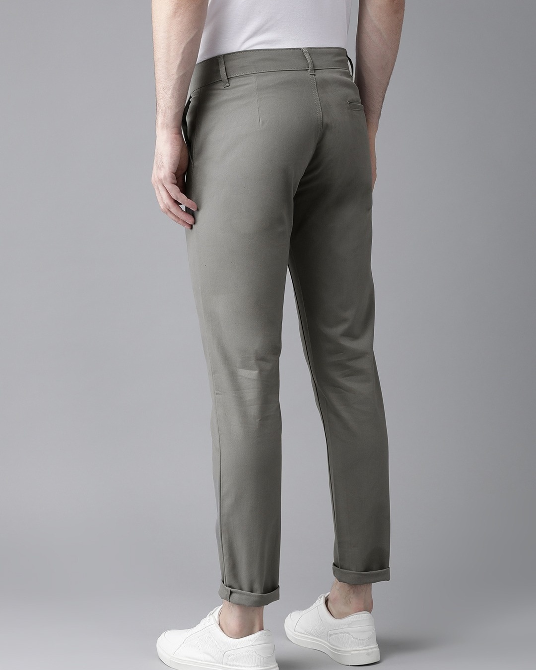 Shop Men's Grey Slim Fit Chinos-Back