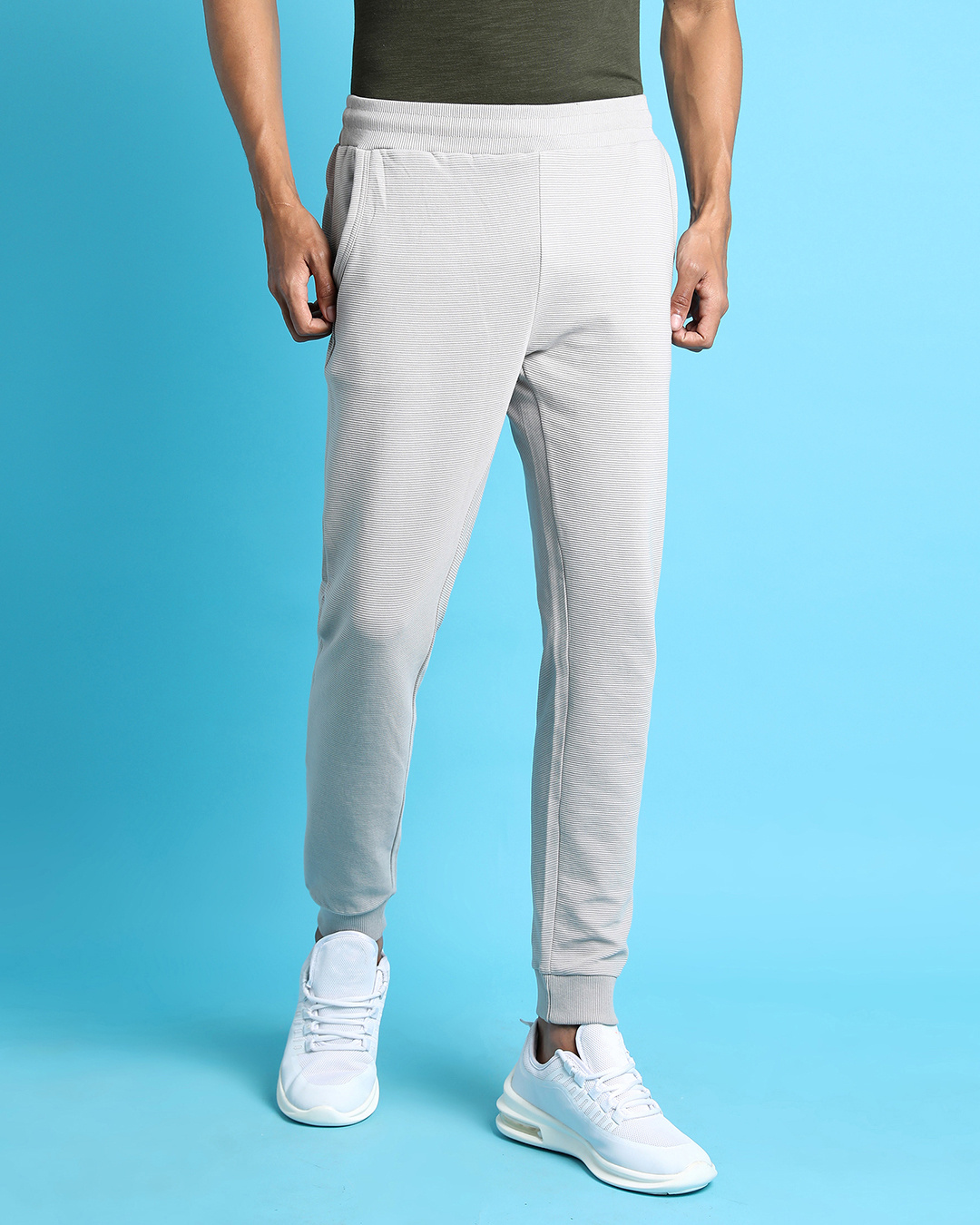 Buy Men's Grey Slim Fit Cotton Joggers for Men Grey Online at Bewakoof