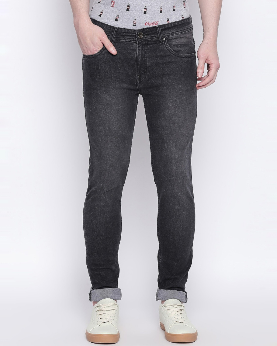 Buy Men's Grey Slim Fit Jeans Online at Bewakoof