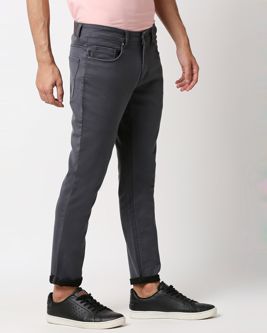 Shop Men's Grey Slim Fit Jeans-Back