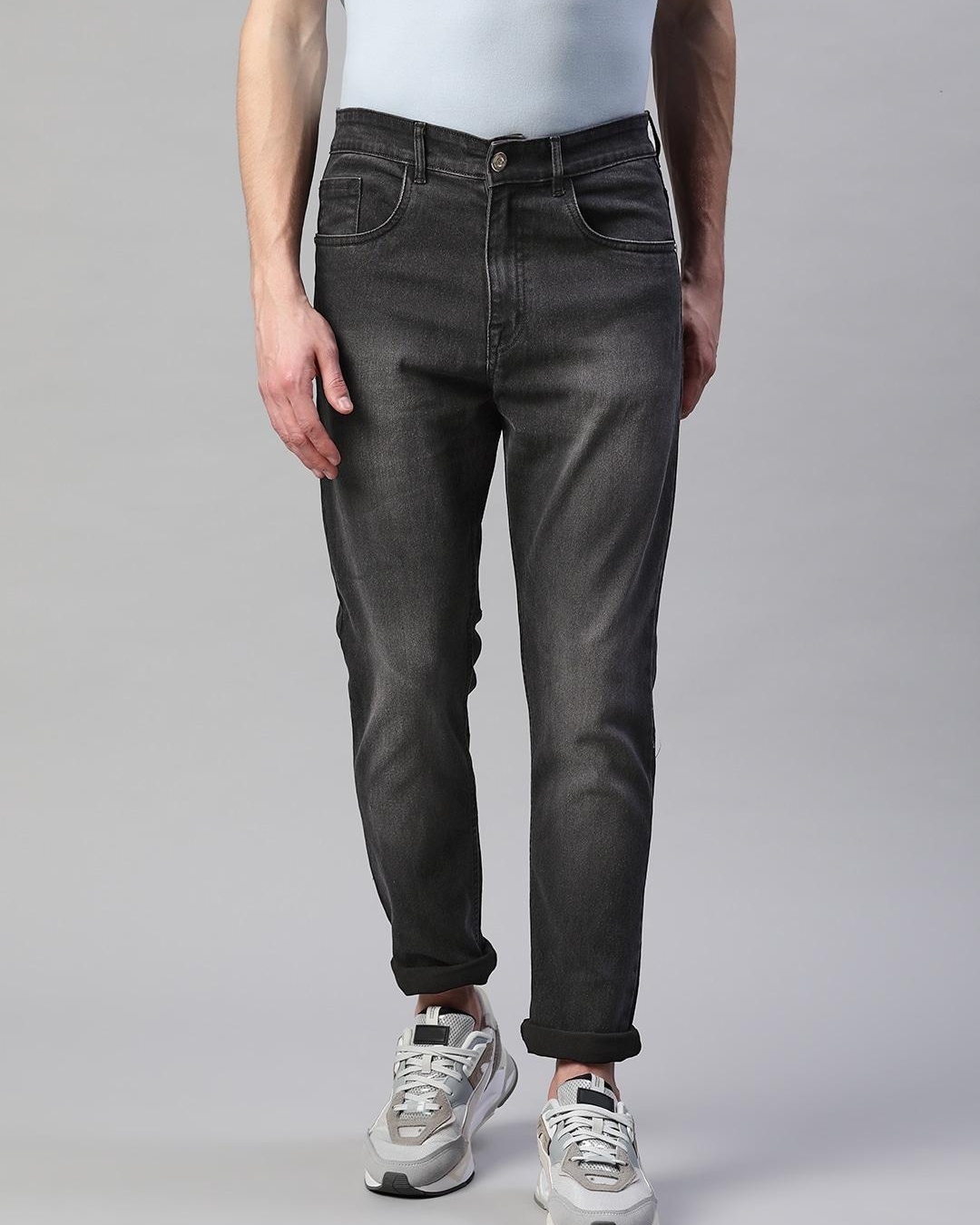 Buy Men's Grey Slim Fit Jeans Online at Bewakoof