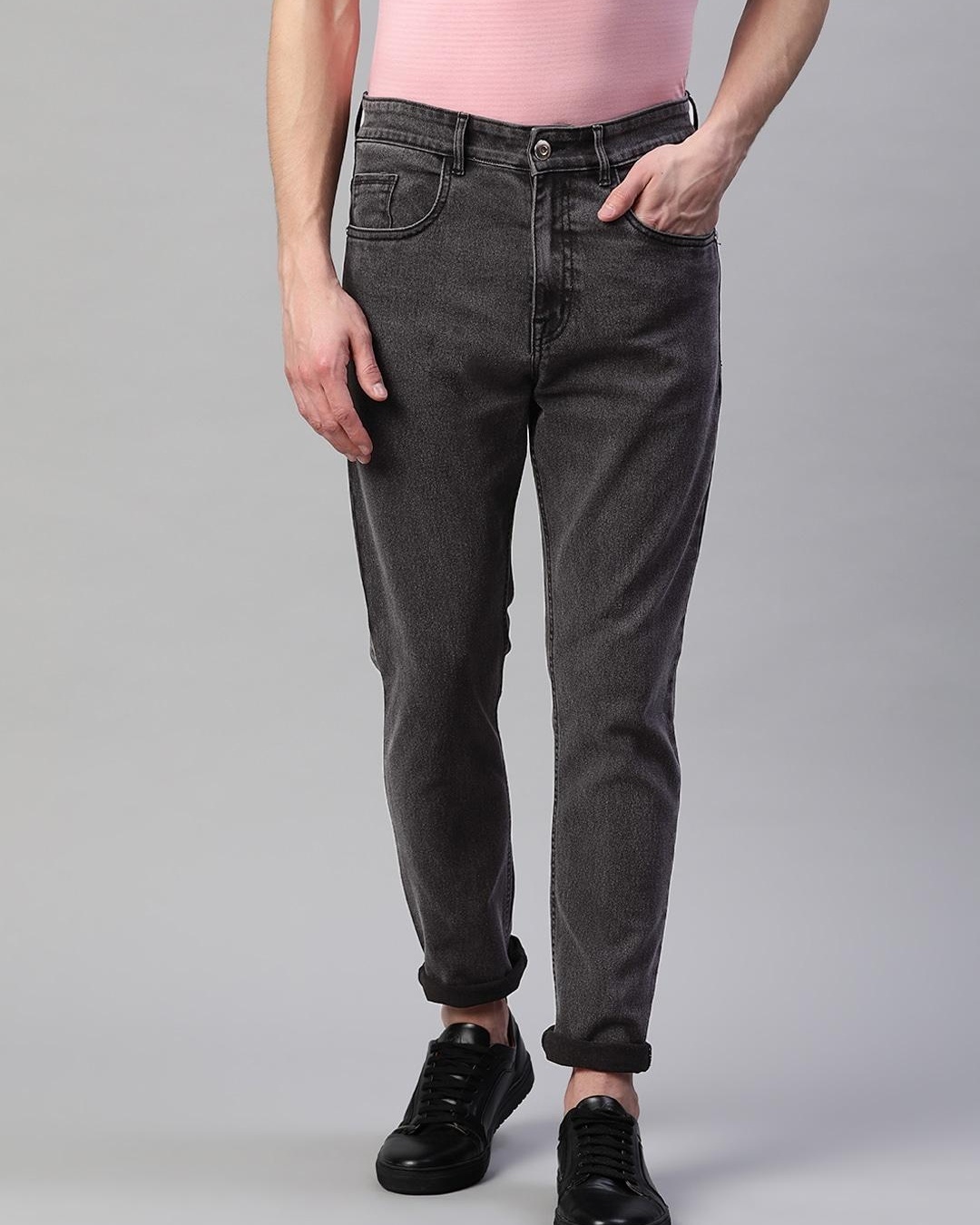 Buy Men S Grey Slim Fit Jeans For Men Grey Online At Bewakoof