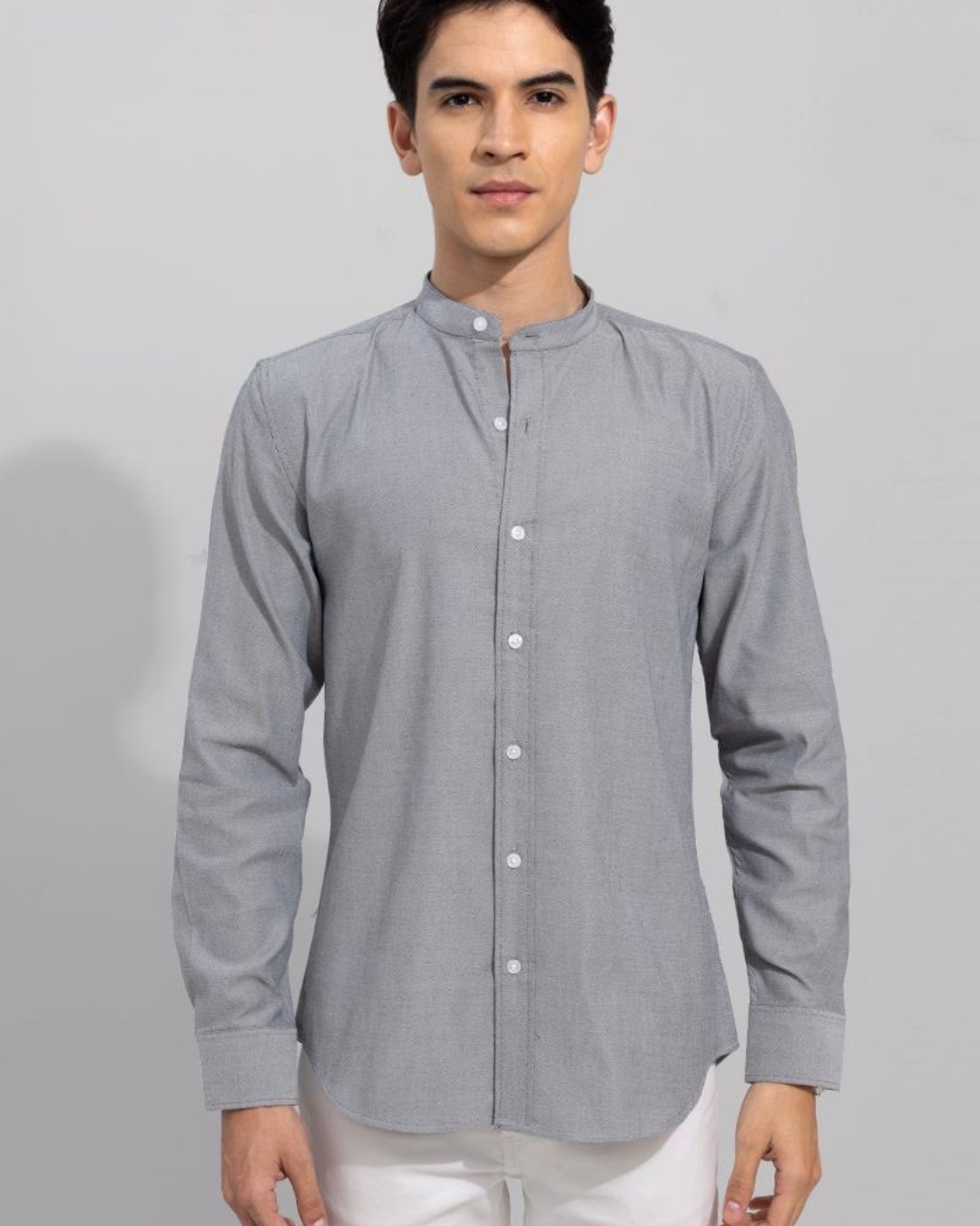 Buy Men's Grey Slim Fit Shirt for Men Grey Online at Bewakoof