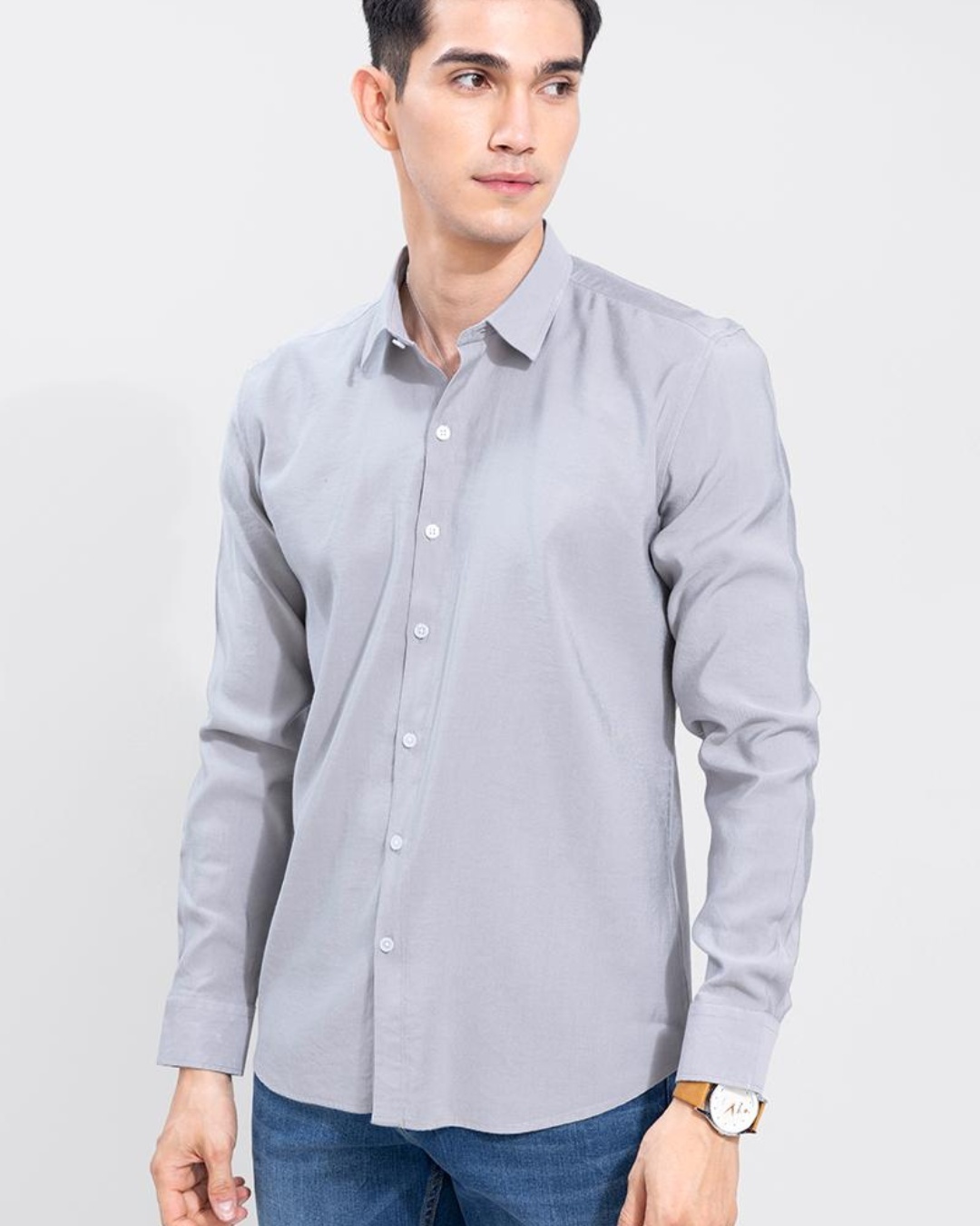 Buy Men's Grey Slim Fit Shirt Online at Bewakoof